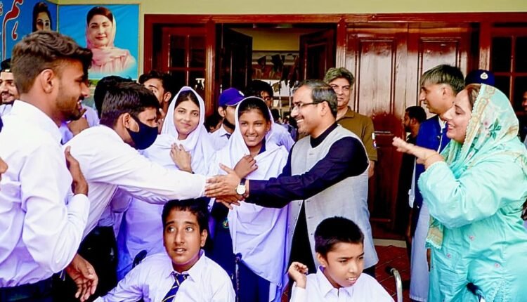 Bahawalnagar Deputy Commissioner Syed Muhammad Abbas Shah with special children at Maryam Nawaz School for Special Children
